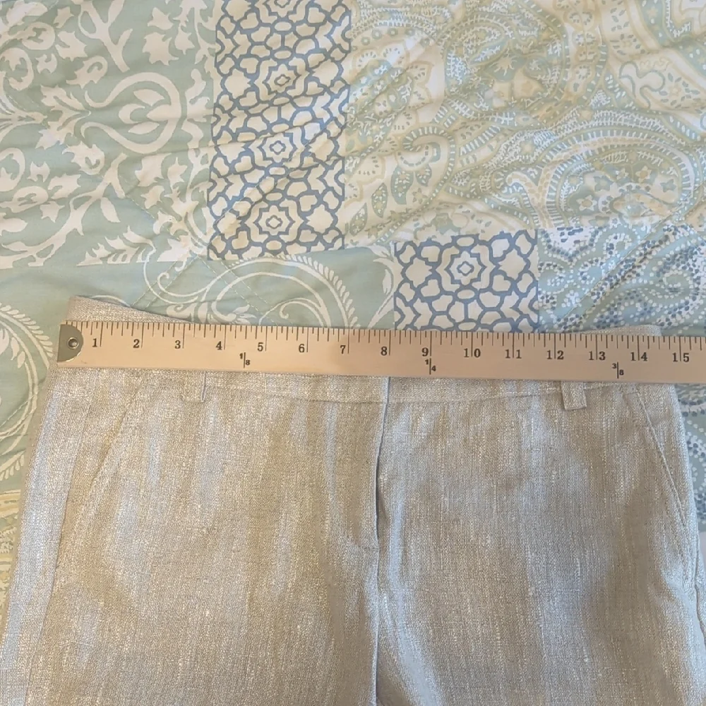 J. Crew 100% Linen Trousers in Light Beige Size 0